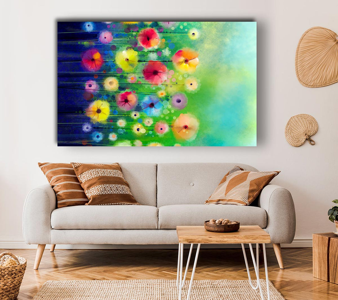 Picture of Psychedelic Flower Garden Canvas Print Wall Art