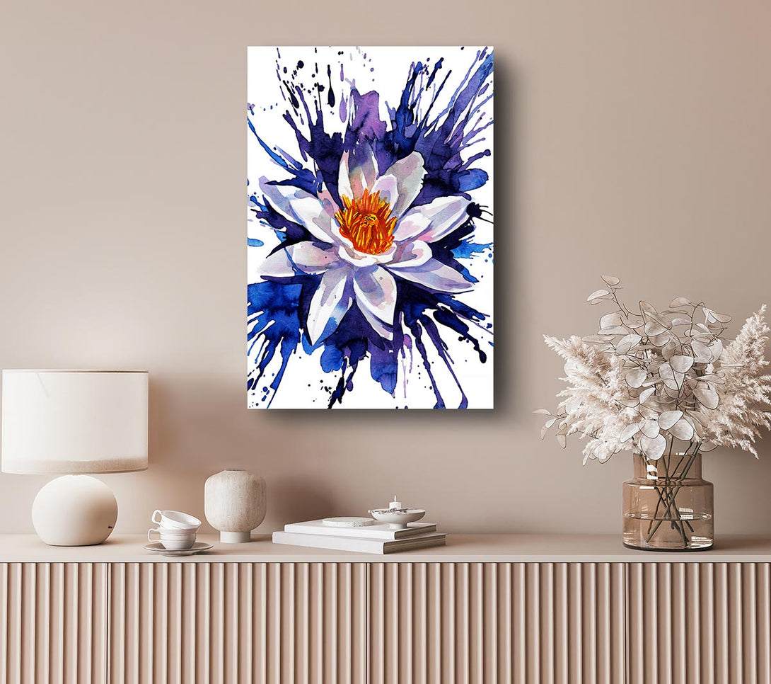 Picture of Water Lily Blues Canvas Print Wall Art