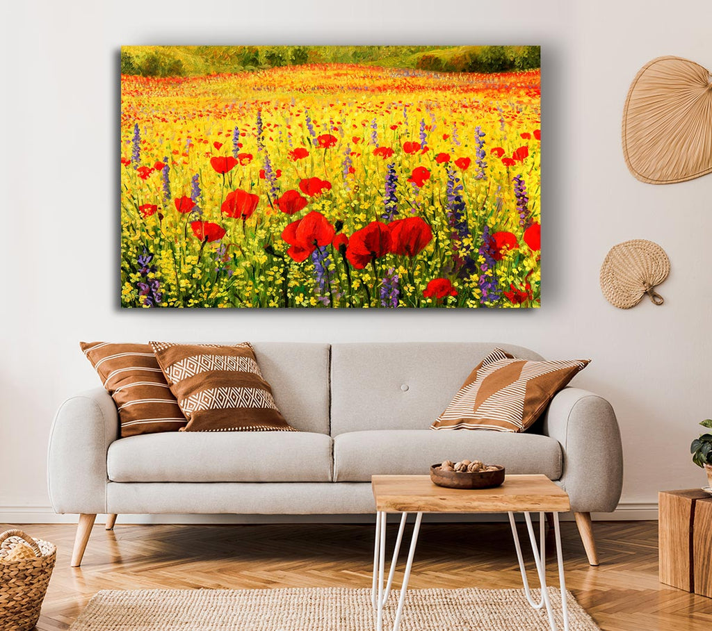 Picture of Poppy And Larkspur Magic Canvas Print Wall Art