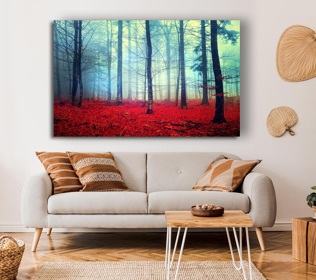 Picture of Mist In The Red Forest Canvas Print Wall Art