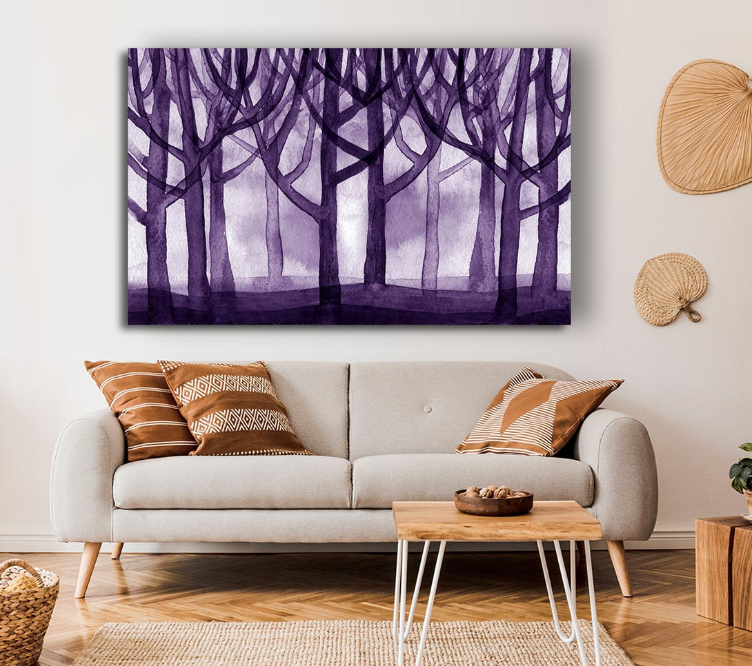 Picture of Purple Woodland Canvas Print Wall Art