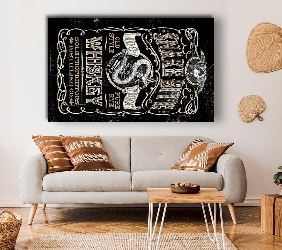 Picture of Snake Bite Whiskey Canvas Print Wall Art