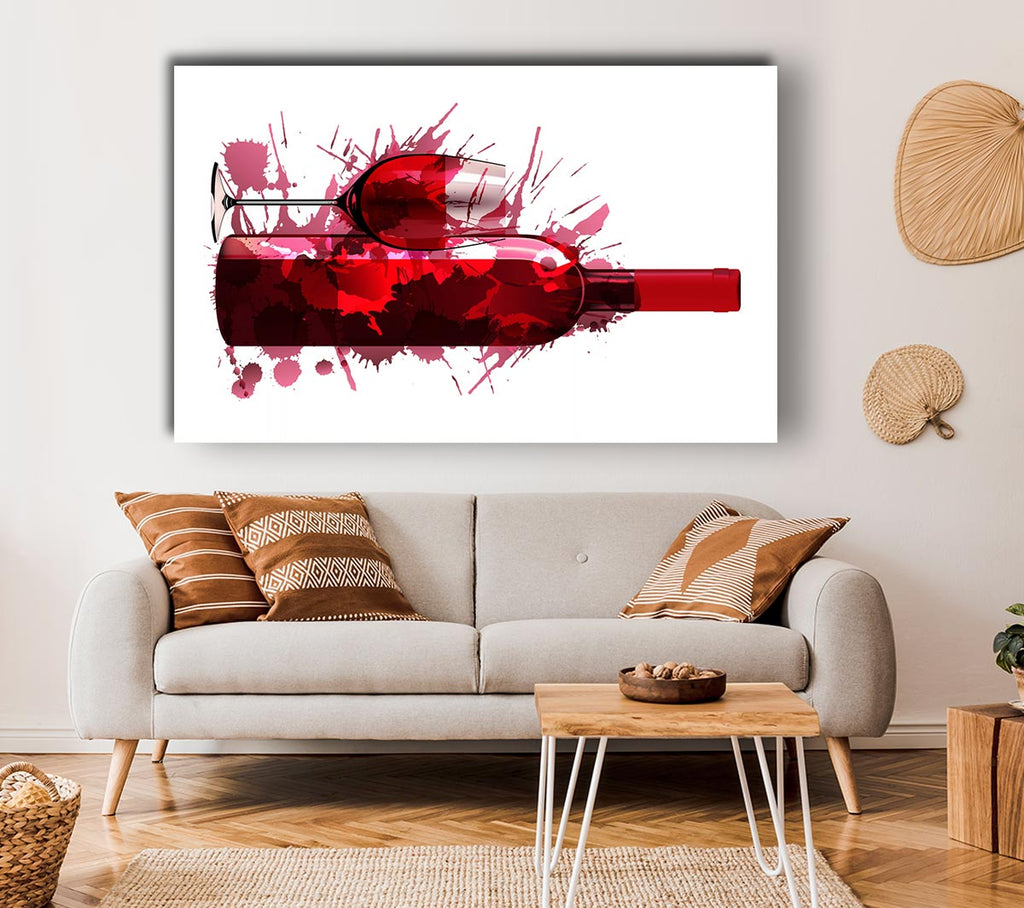 Picture of Red Wine Splash Canvas Print Wall Art