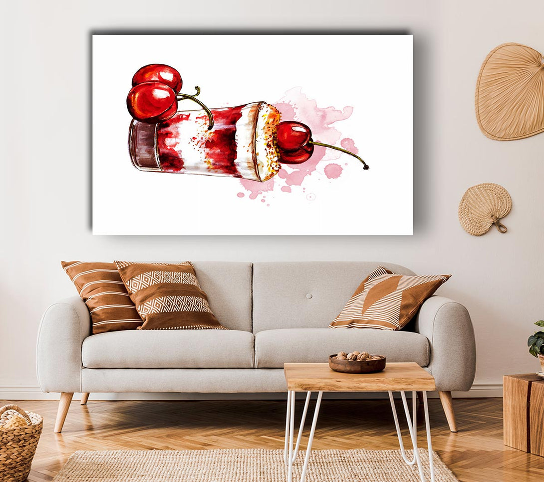 Picture of Cherry Sundae Canvas Print Wall Art