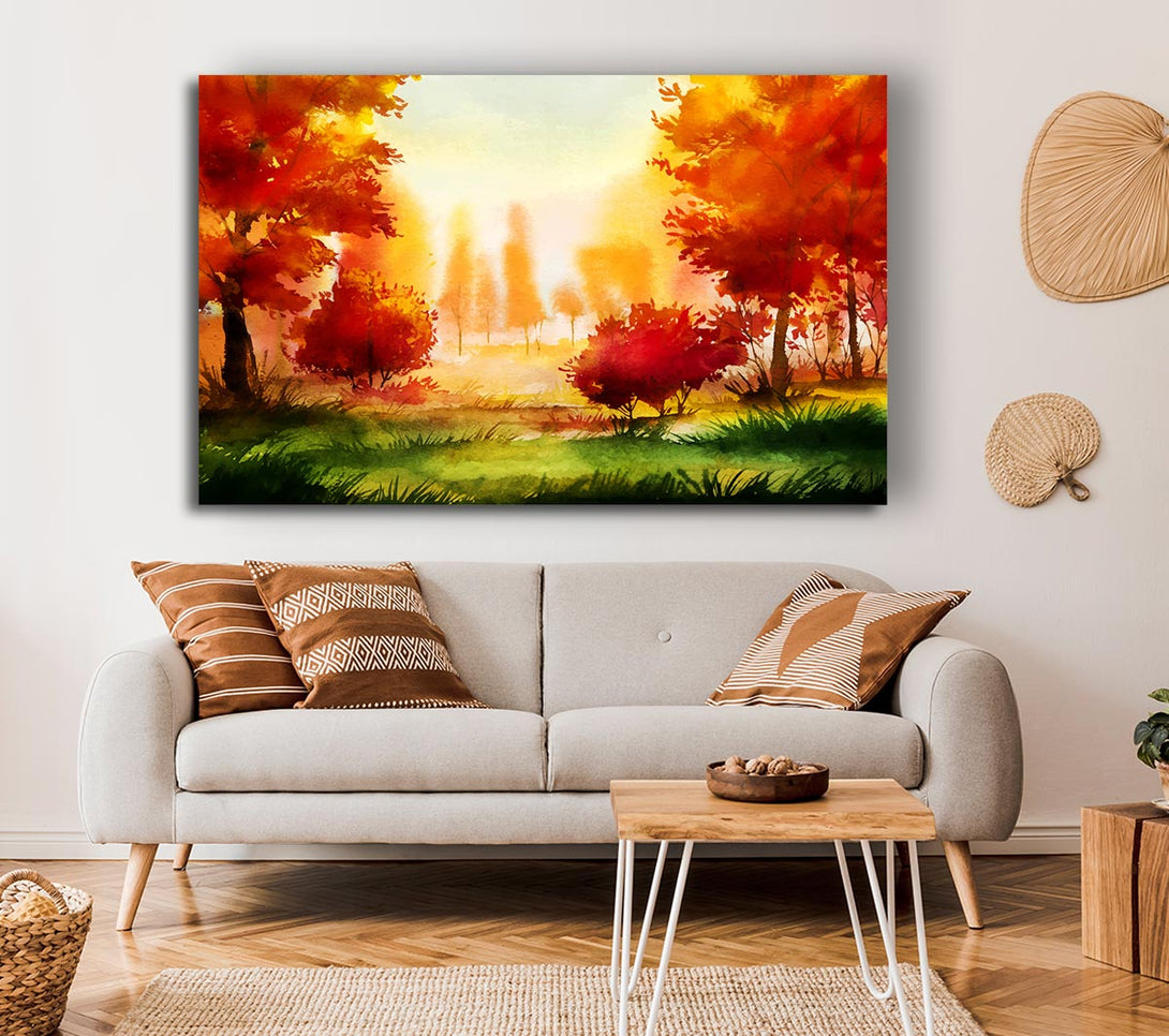 Picture of Autumn Abstract Canvas Print Wall Art