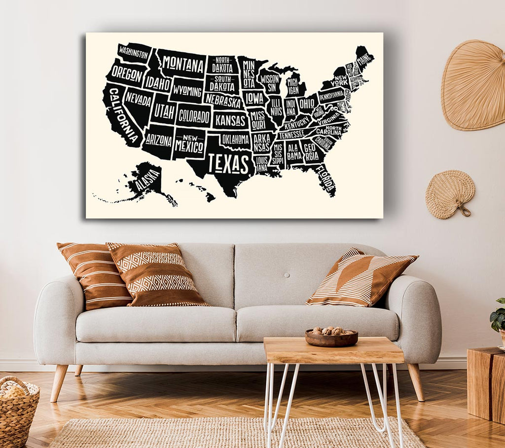 Picture of States Of America 5 Canvas Print Wall Art