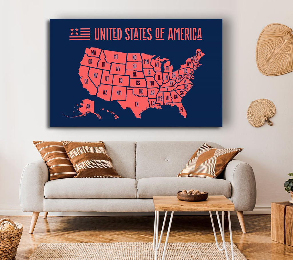 Picture of States Of America 1 Canvas Print Wall Art