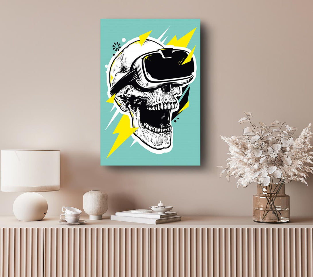 Picture of Video Game Shocked Skull Canvas Print Wall Art