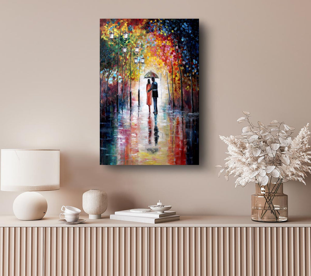 Picture of Romantic Walk Through The City Canvas Print Wall Art