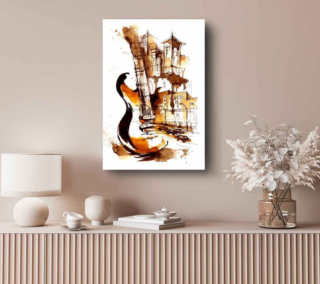 Picture of Music In The City Canvas Print Wall Art