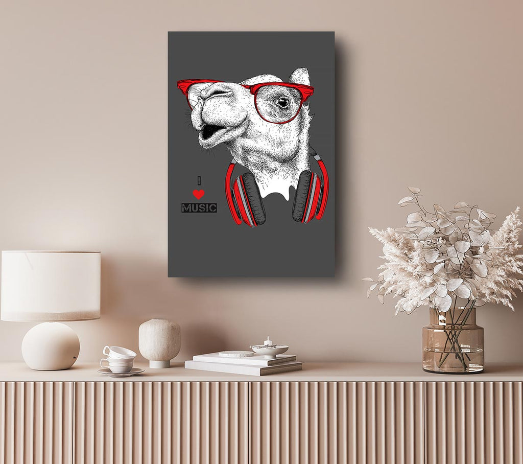 Picture of Camel I Love Music Canvas Print Wall Art