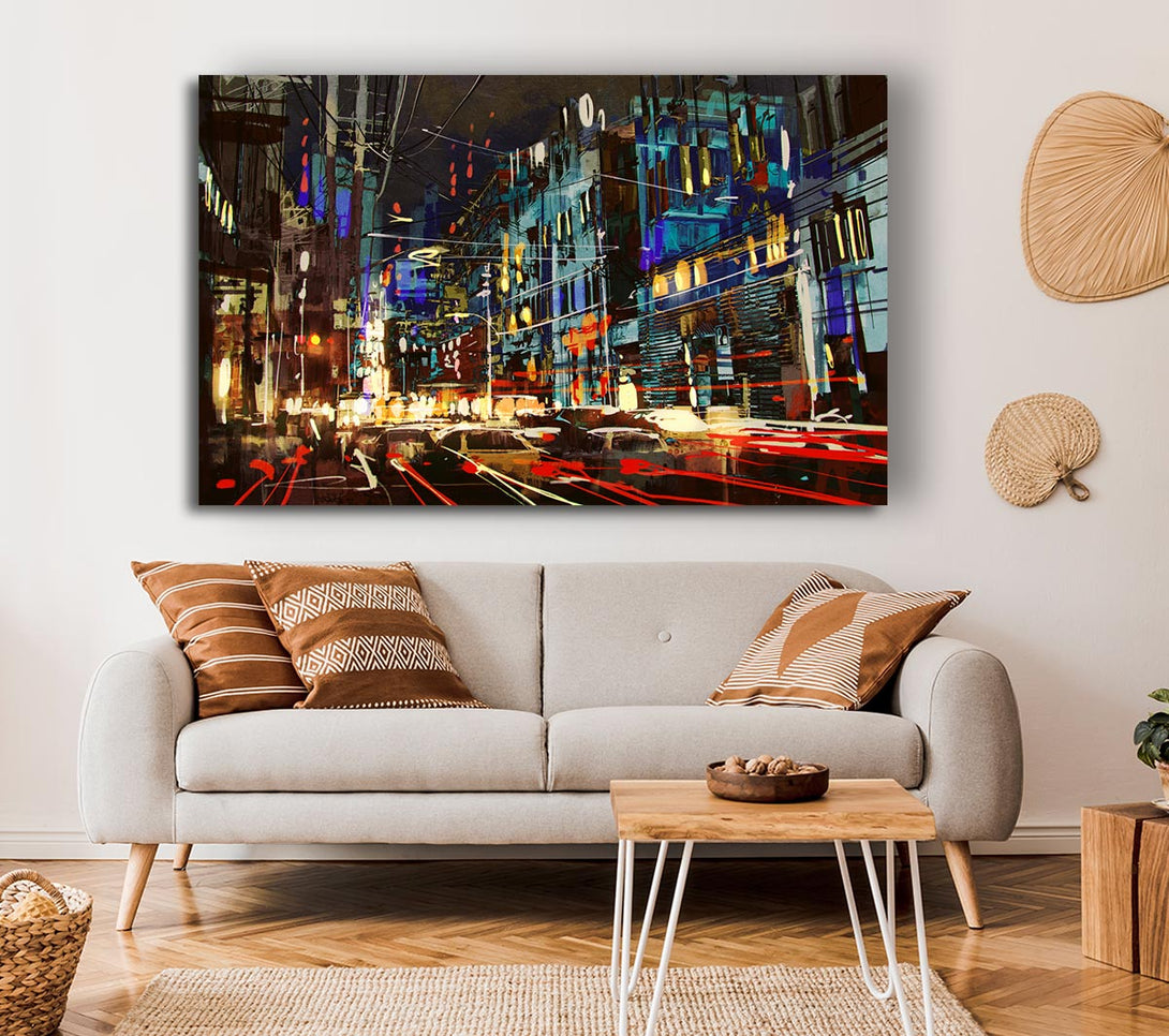 Picture of Traffic In The City Canvas Print Wall Art