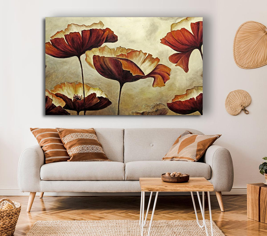 Picture of Chocolate Poppy Skies 1 Canvas Print Wall Art