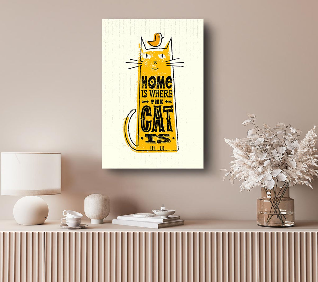 Picture of Home Is Where The Cat Is 2 Canvas Print Wall Art