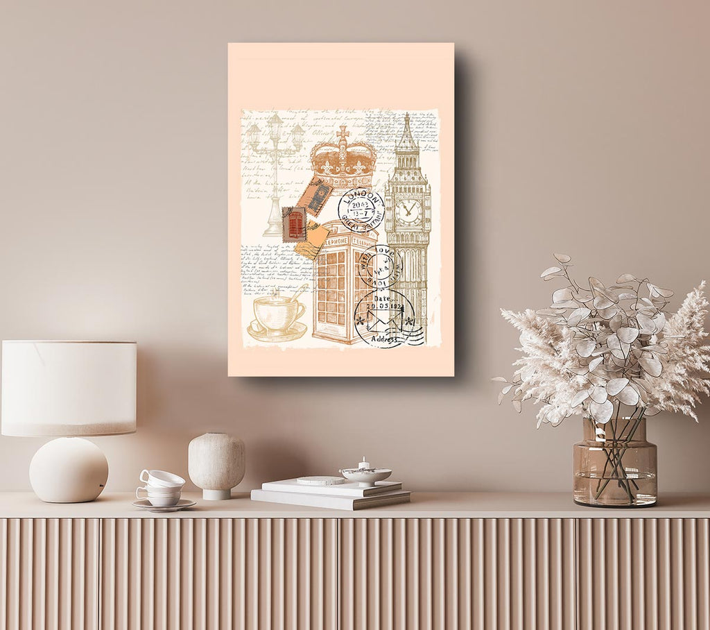 Picture of Passport Stamps Canvas Print Wall Art