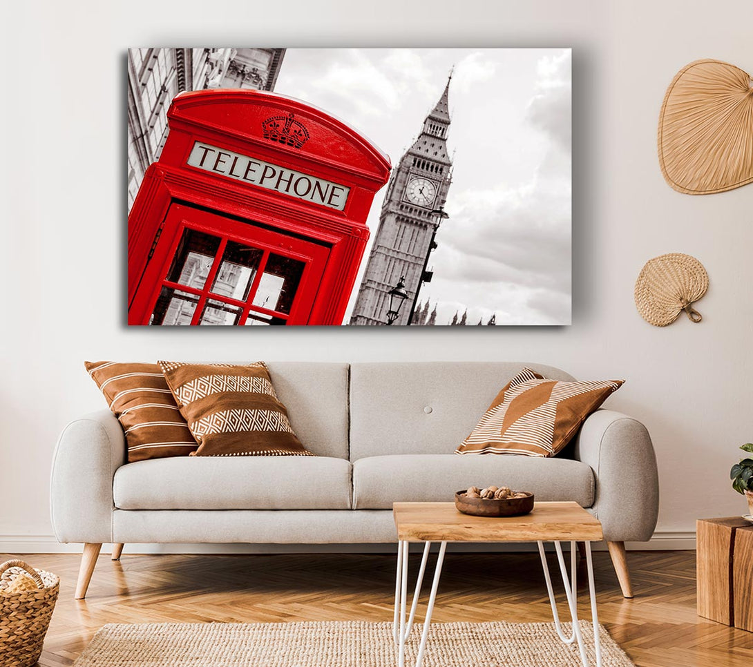  A Canvas Print of Big Ben Phone Box Canvas Art