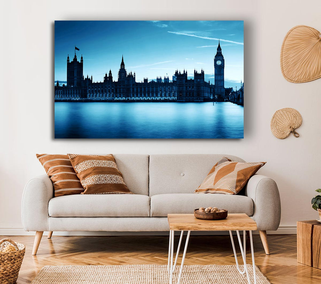 Picture of Houses Of Parliament Blues Canvas Print Wall Art