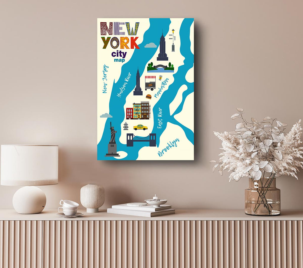 Picture of NYC Map Canvas Print Wall Art