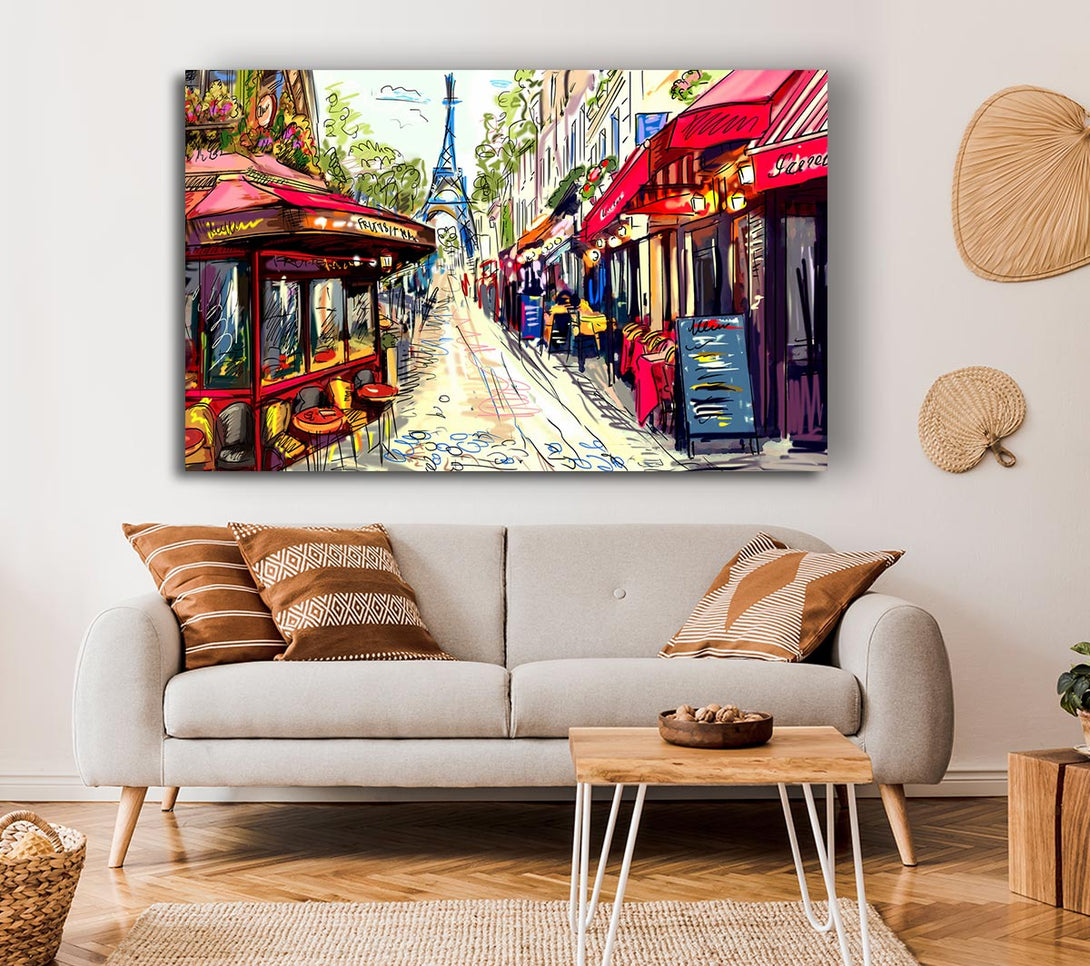  A Canvas Print of Eiffel Tower Streets 19 Canvas Wall Art
