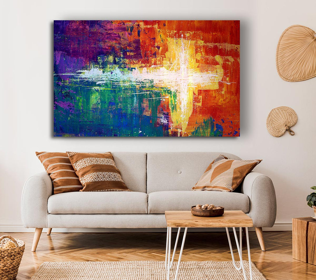 Picture of Rainbow Cross Canvas Print Wall Art