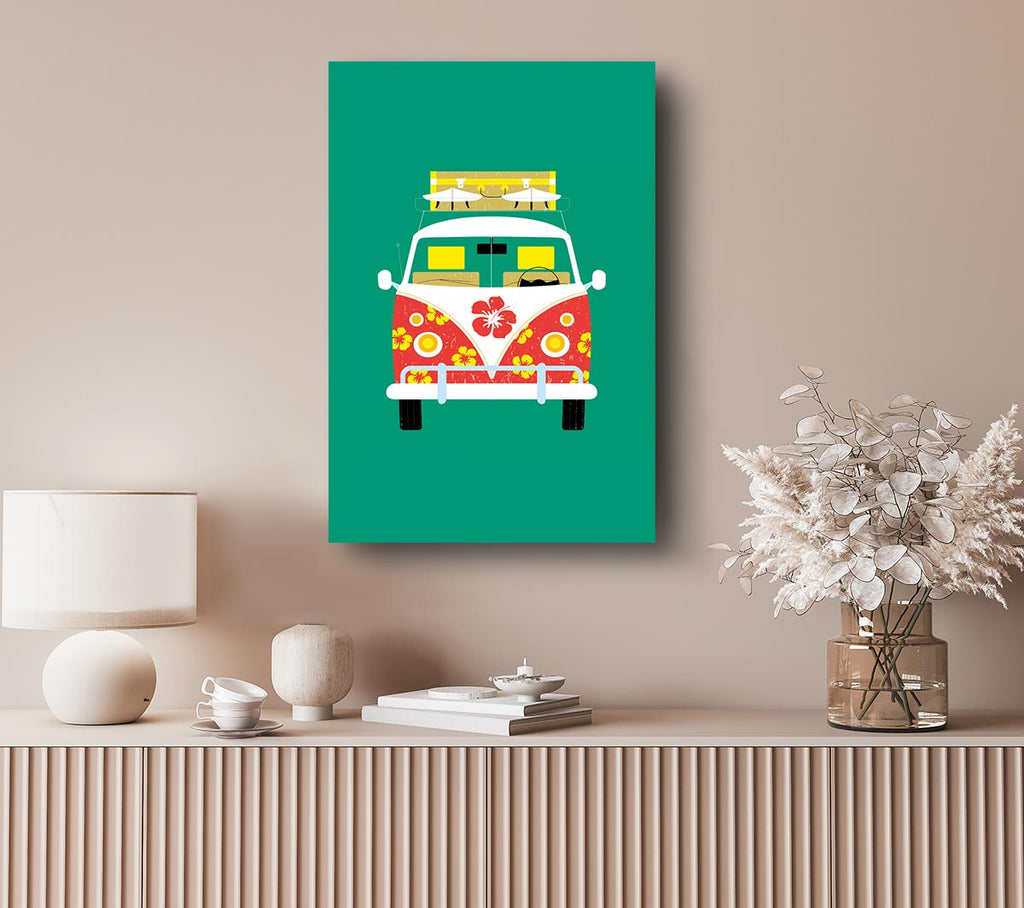 Picture of VW Camper Van Holiday Time Canvas Print Wall Art
