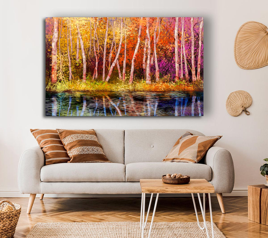 Picture of Rainbow Trees Canvas Print Wall Art