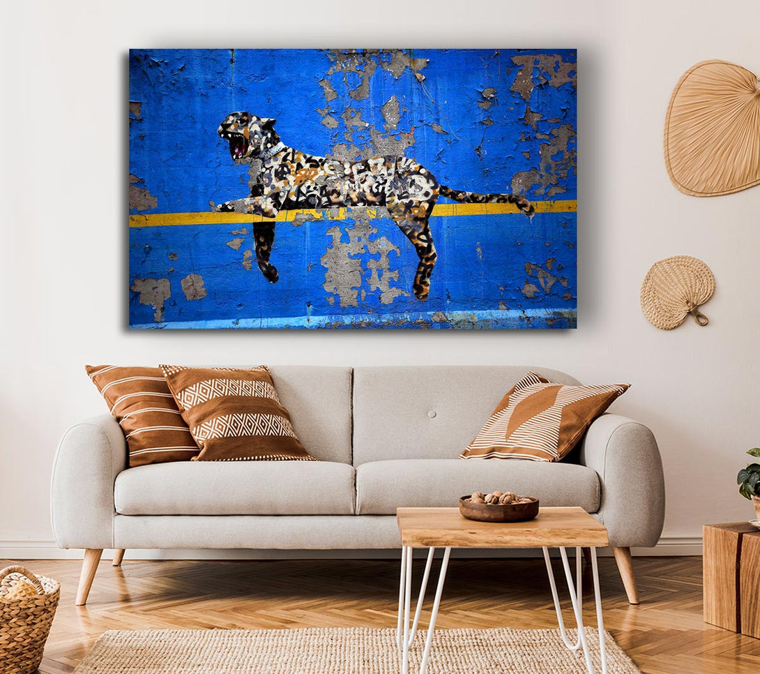 Picture of Blue Leopard Canvas Print Wall Art