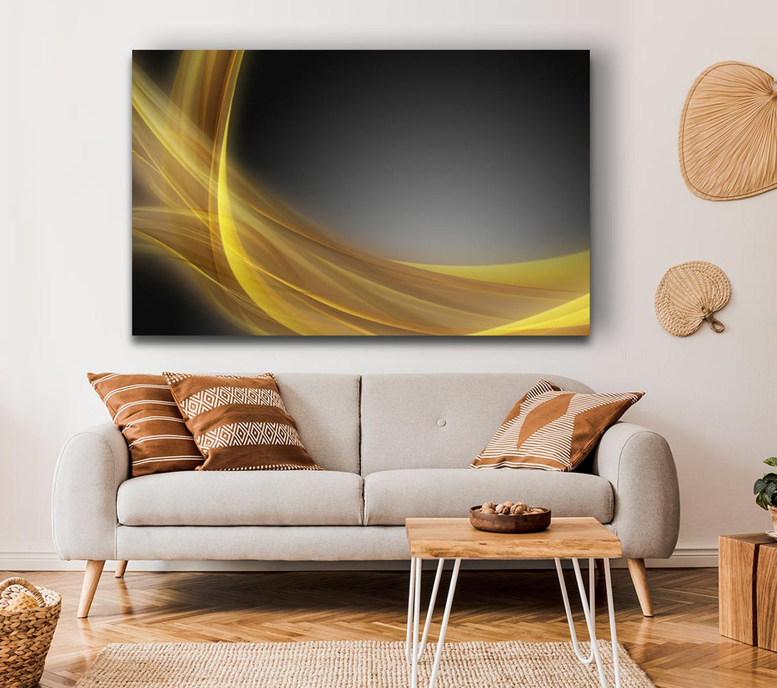 Picture of Yellow swirls through the gradients Canvas Print Wall Art