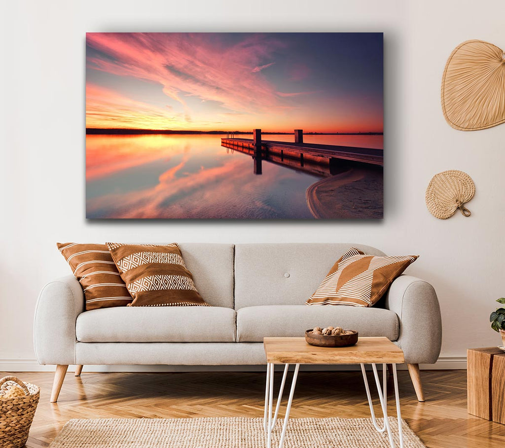 Picture of Sunset off the jeti Canvas Print Wall Art