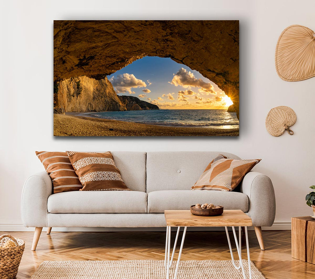 Picture of Cave on the coast Canvas Print Wall Art