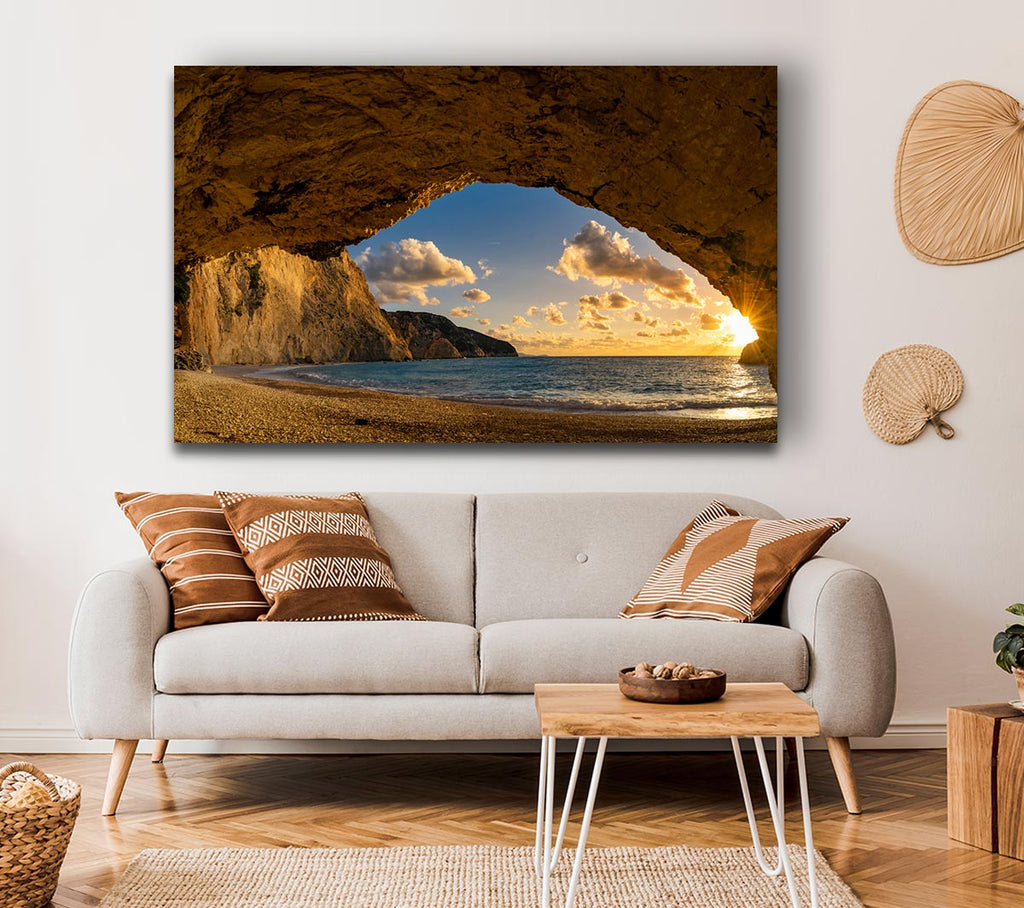 Picture of Cave on the coast Canvas Print Wall Art