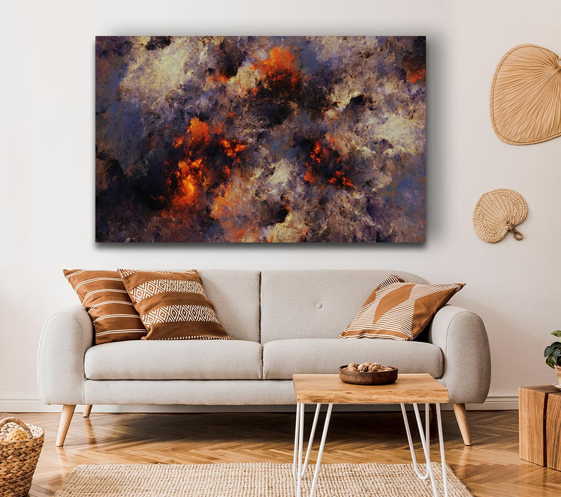 Picture of Volcanic ash colour splash Canvas Print Wall Art