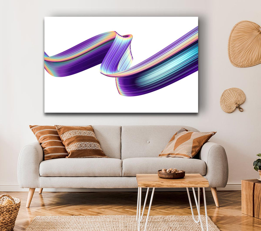 Picture of Ribbon of purple neon light Canvas Print Wall Art