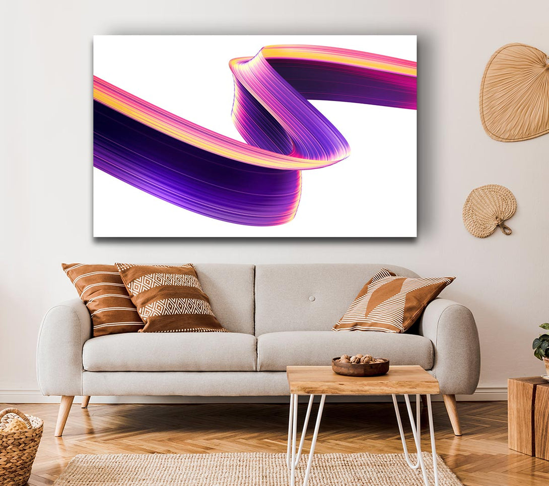 Picture of Purple Ribbon swirl Canvas Print Wall Art