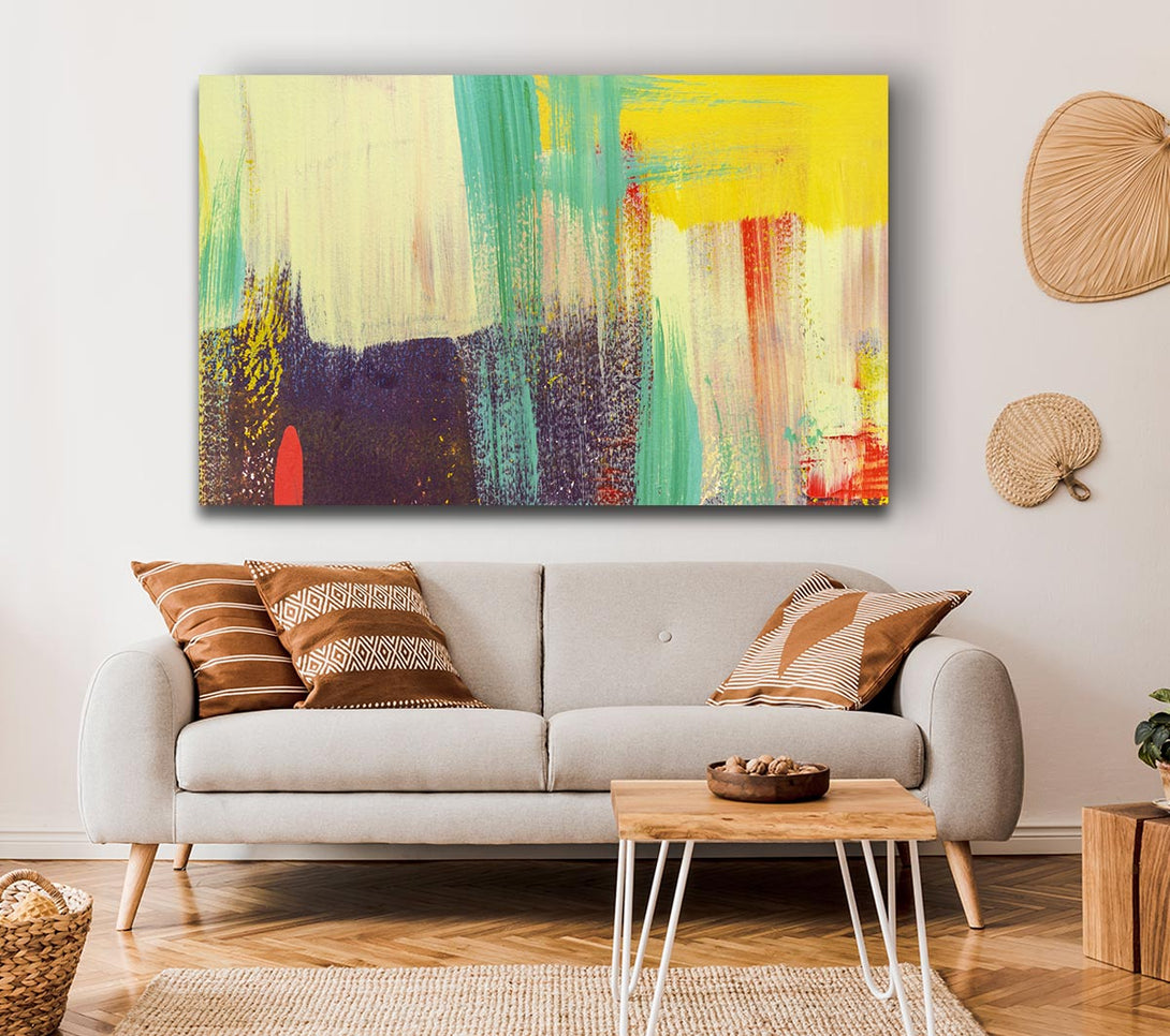 Picture of Thick coloured brush strokes Canvas Print Wall Art