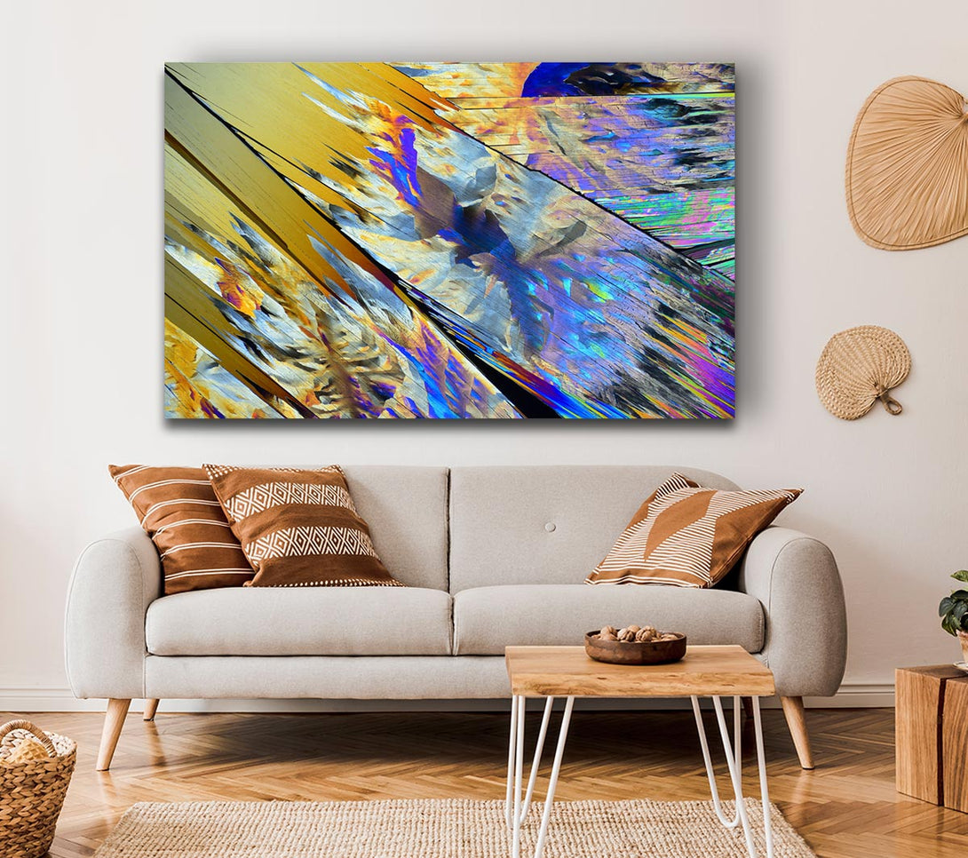 Picture of Neon Burnt Fractured colours Canvas Print Wall Art