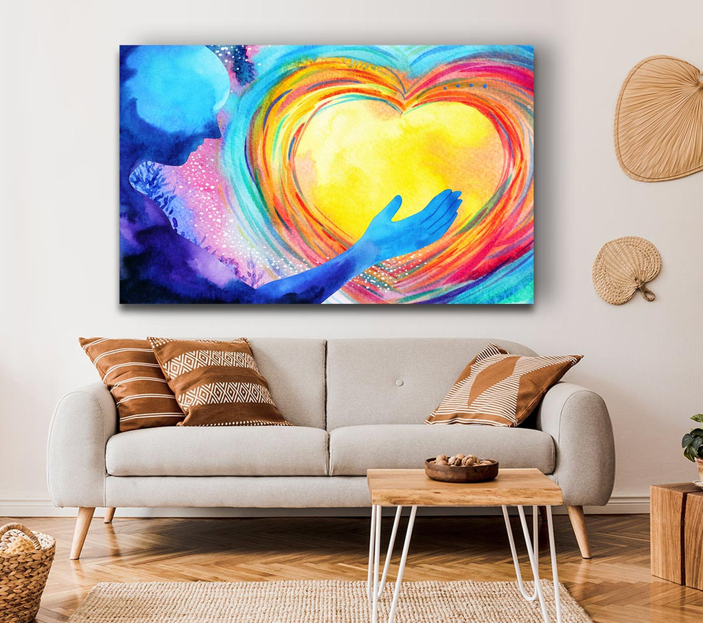 Picture of Water colour warming heart Canvas Print Wall Art