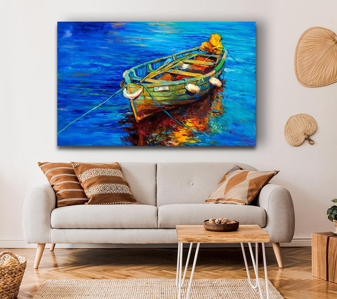 Picture of Fishing boat illiustration Canvas Print Wall Art