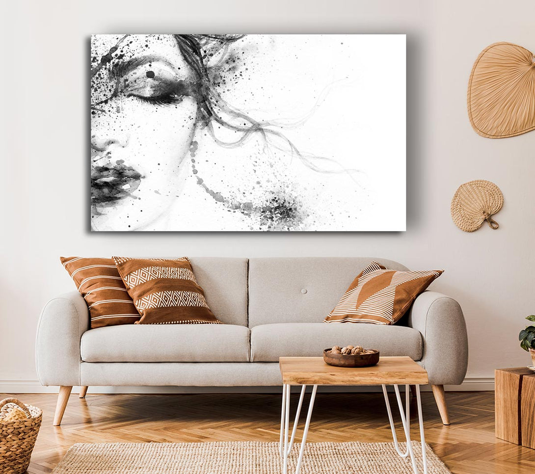  A Canvas Print of Watercolour Woman Face Canvas Wall Art