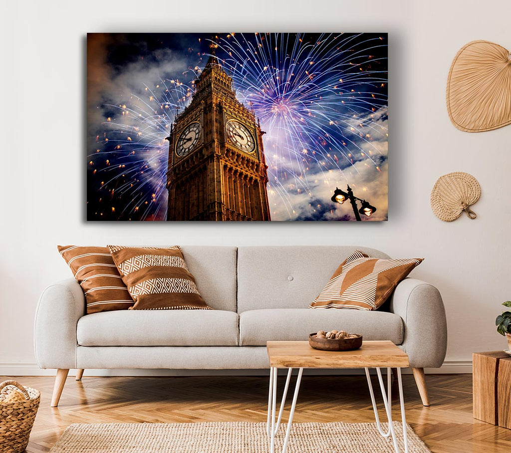 Picture of Big Ben On New Years Canvas Print Wall Art