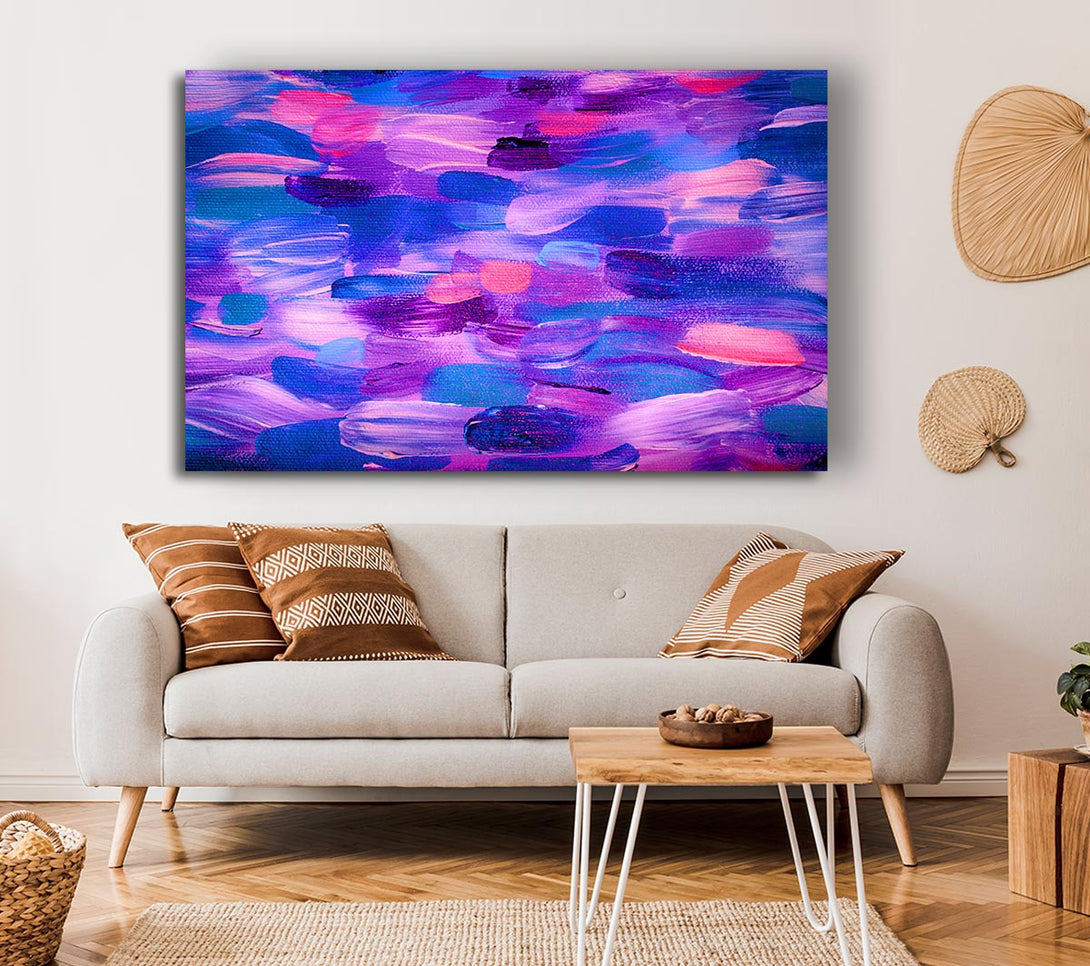 Picture of Purple And Lilac Brush Strokes Canvas Print Wall Art