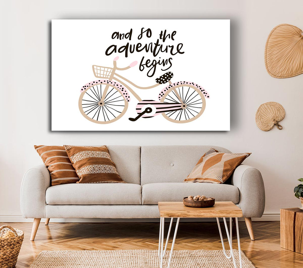 Picture of The Adventure Begins Bike Canvas Print Wall Art