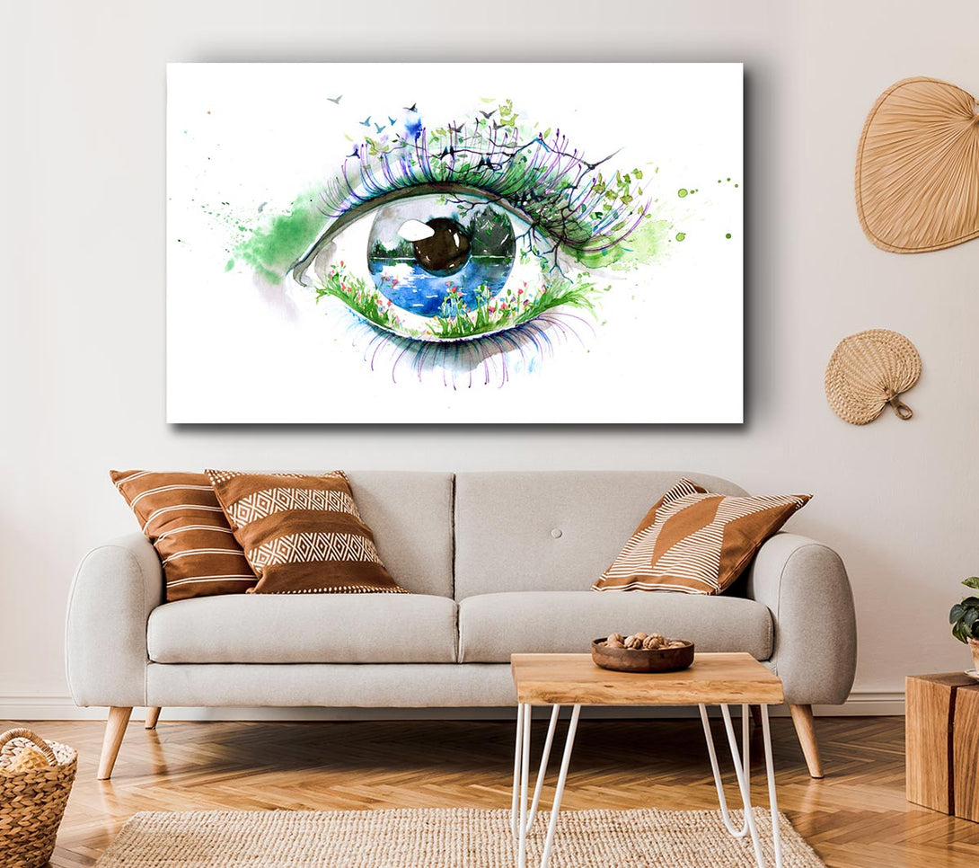 Picture of Watercolour Nature Eye Canvas Print Wall Art