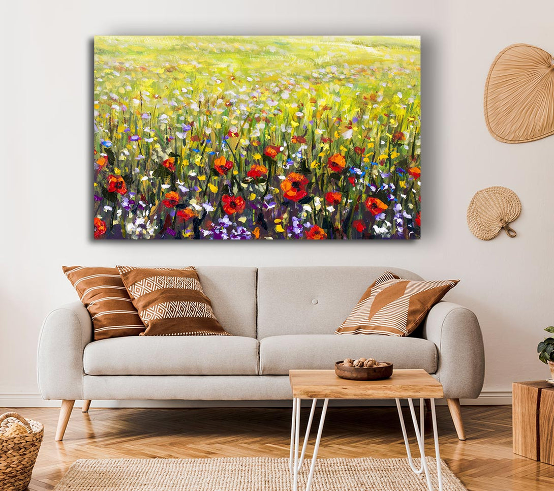 Picture of Poppy Field In The Summer Canvas Print Wall Art