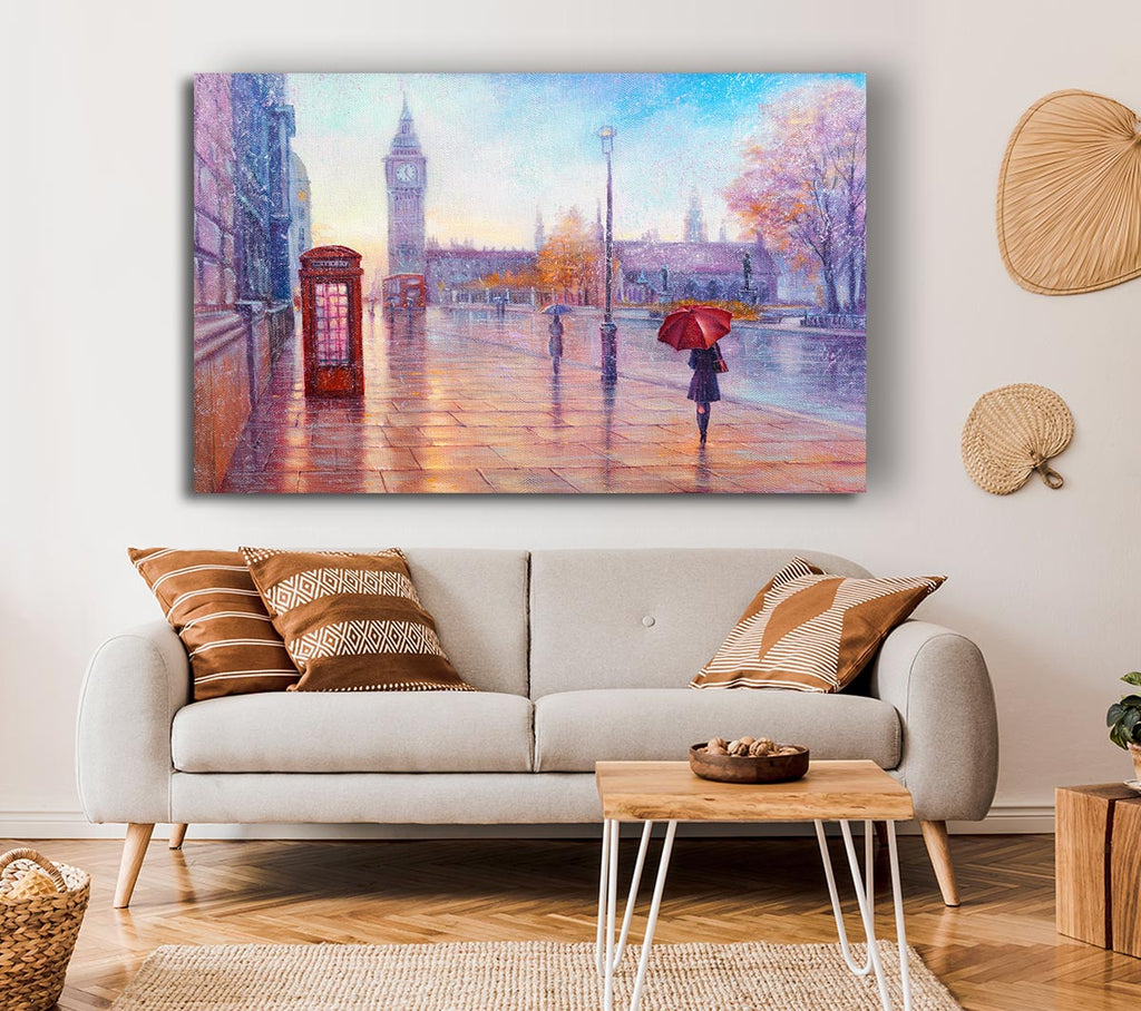 Picture of Walking In London Calm Canvas Print Wall Art
