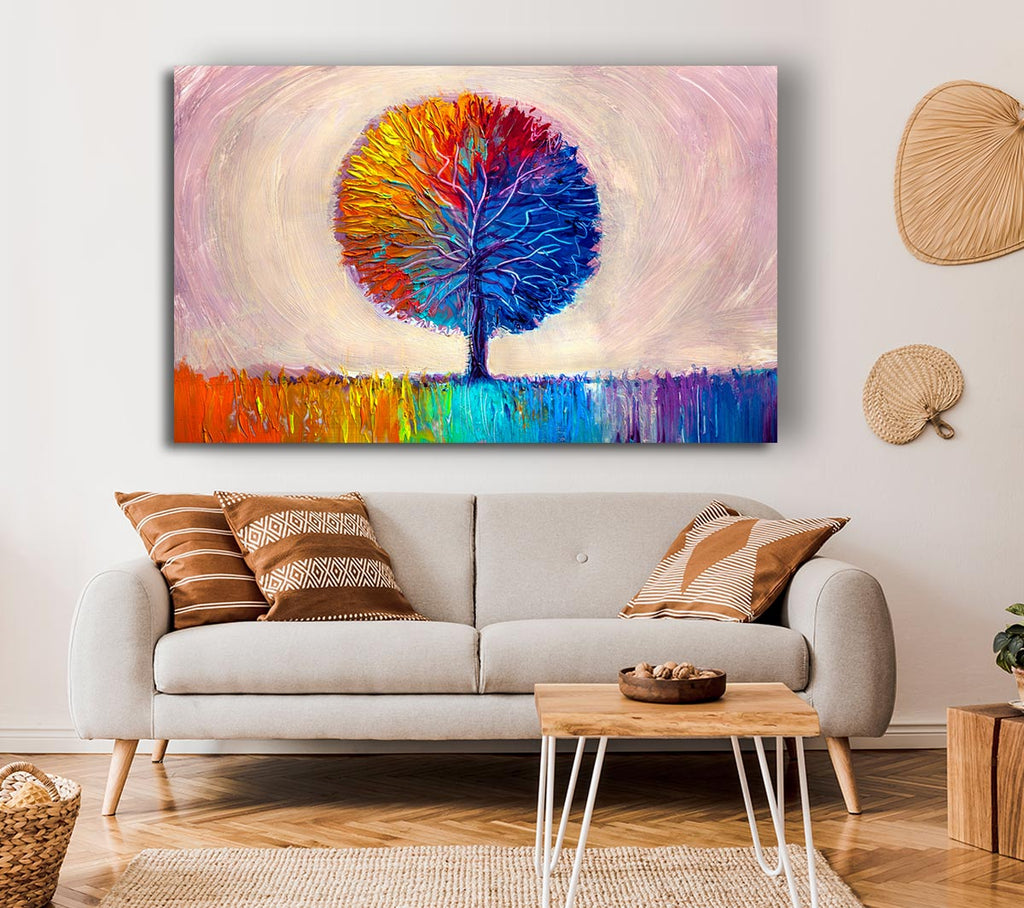 Picture of Lone Tree Rainbow Canvas Print Wall Art