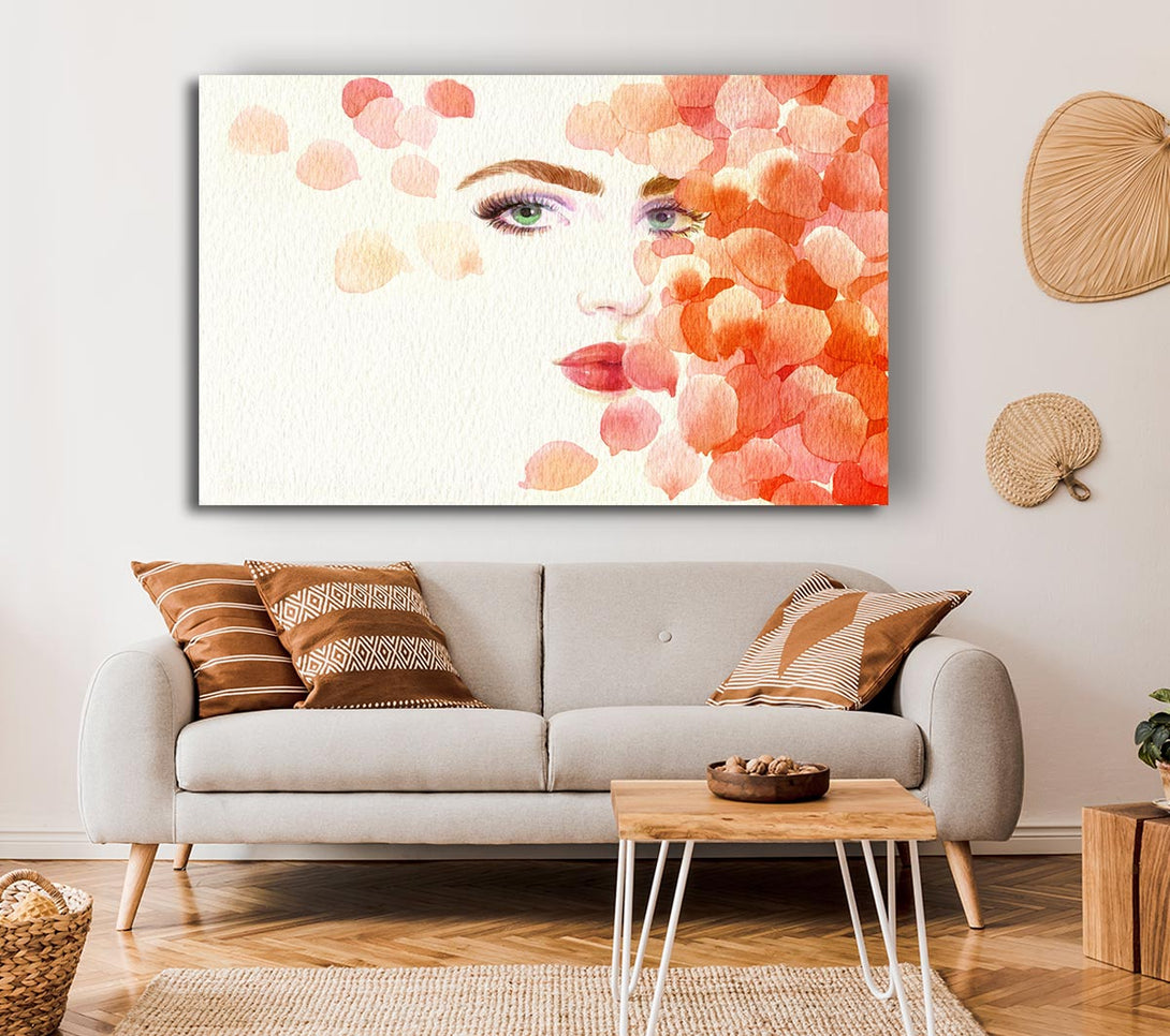 Picture of Petals On Face Canvas Print Wall Art