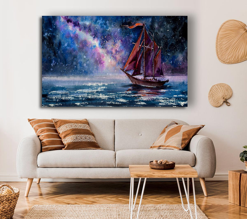 Picture of The Boat To The Universe Canvas Print Wall Art
