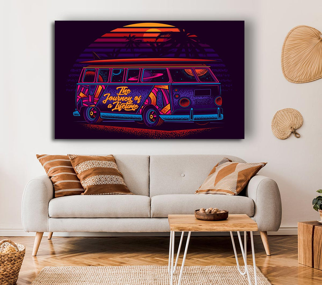 Picture of Vw Camper Surfs Up Canvas Print Wall Art