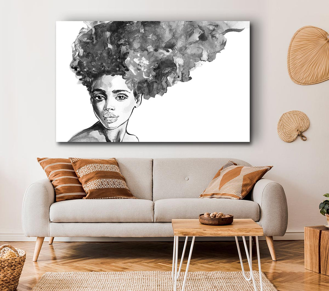 Picture of Watercolour Hairstyle Canvas Print Wall Art